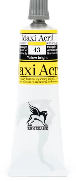 Farba akrylowa Maxi Acril - Renesans - 43, yellow bright, 60 ml