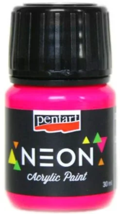 Farba akrylowa, neonowa - Pentart - różowa, 30 ml