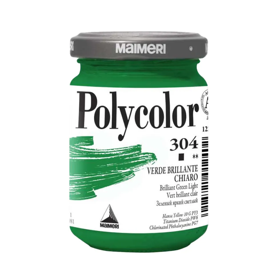 Farba akrylowa Polycolor - Maimeri - 304, Bright Green Light, 140 ml