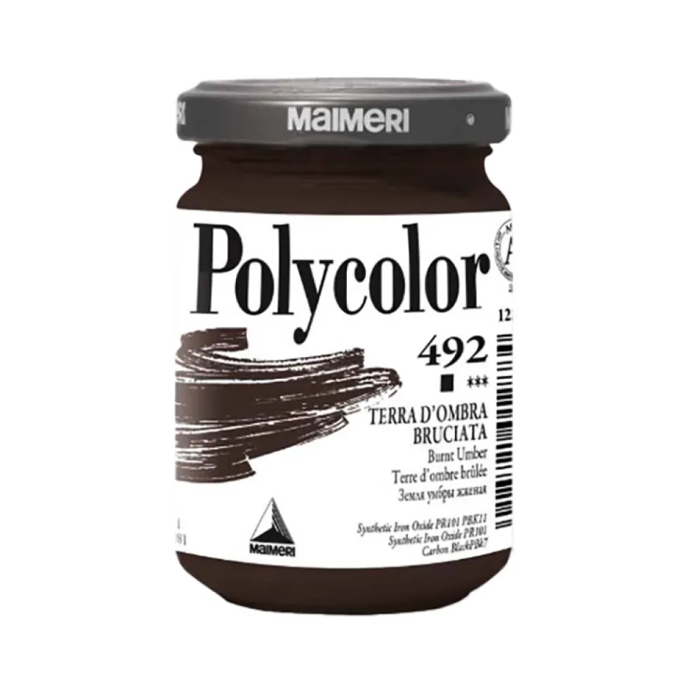 Farba akrylowa Polycolor - Maimeri - 492, Burnt Umber, 140 ml