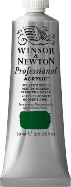 Farba akrylowa Professional Acrylic - Winsor & Newton - Hooker's Green, 60 ml