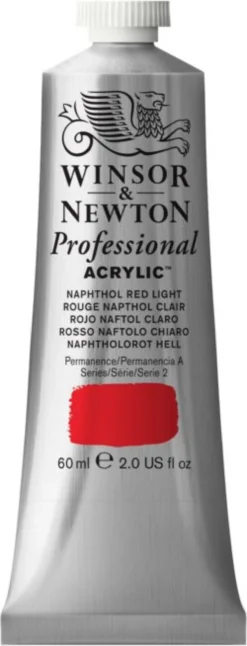 Farba akrylowa Professional Acrylic - Winsor & Newton - Naphthol Red Light, 60 ml