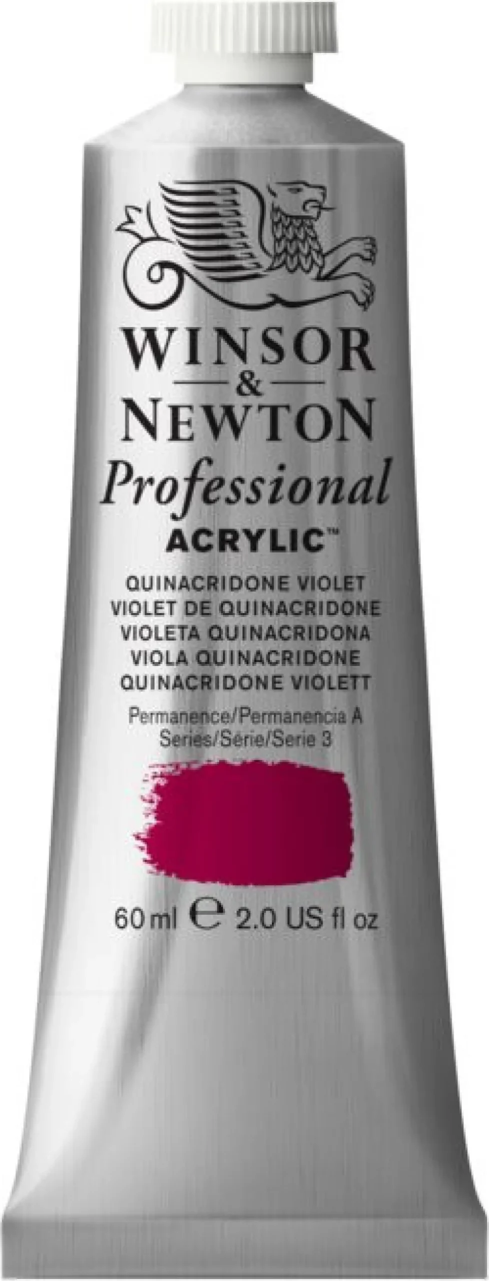 Farba akrylowa Professional Acrylic - Winsor & Newton - Quinacridone Violet, 60 ml