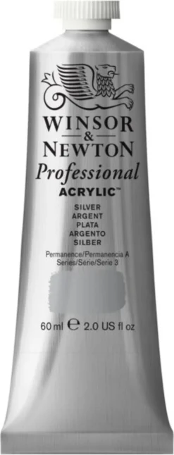 Farba akrylowa Professional Acrylic - Winsor & Newton - Silver, 60 ml