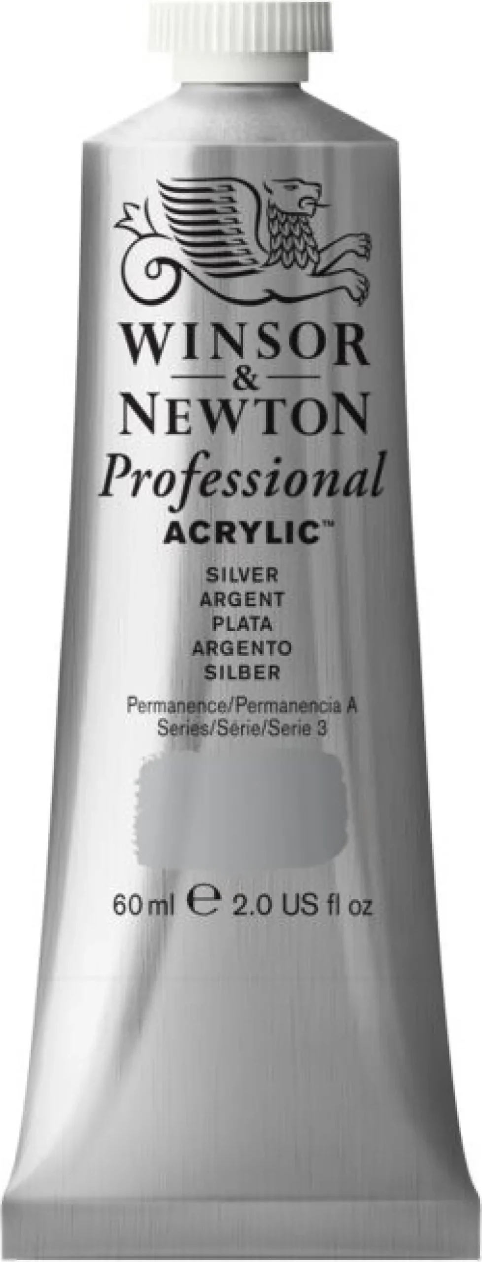 Farba akrylowa Professional Acrylic - Winsor & Newton - Silver, 60 ml