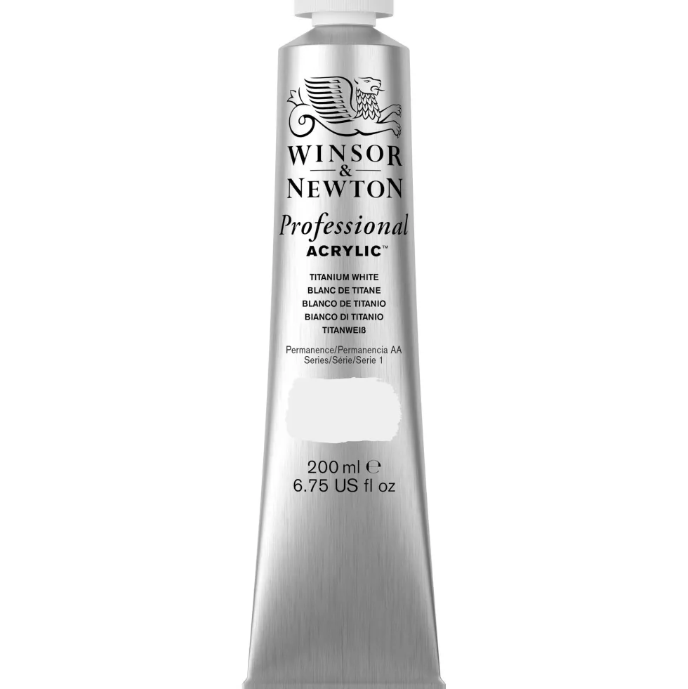 Farba akrylowa Professional Acrylic - Winsor & Newton - Titanium White, 200 ml