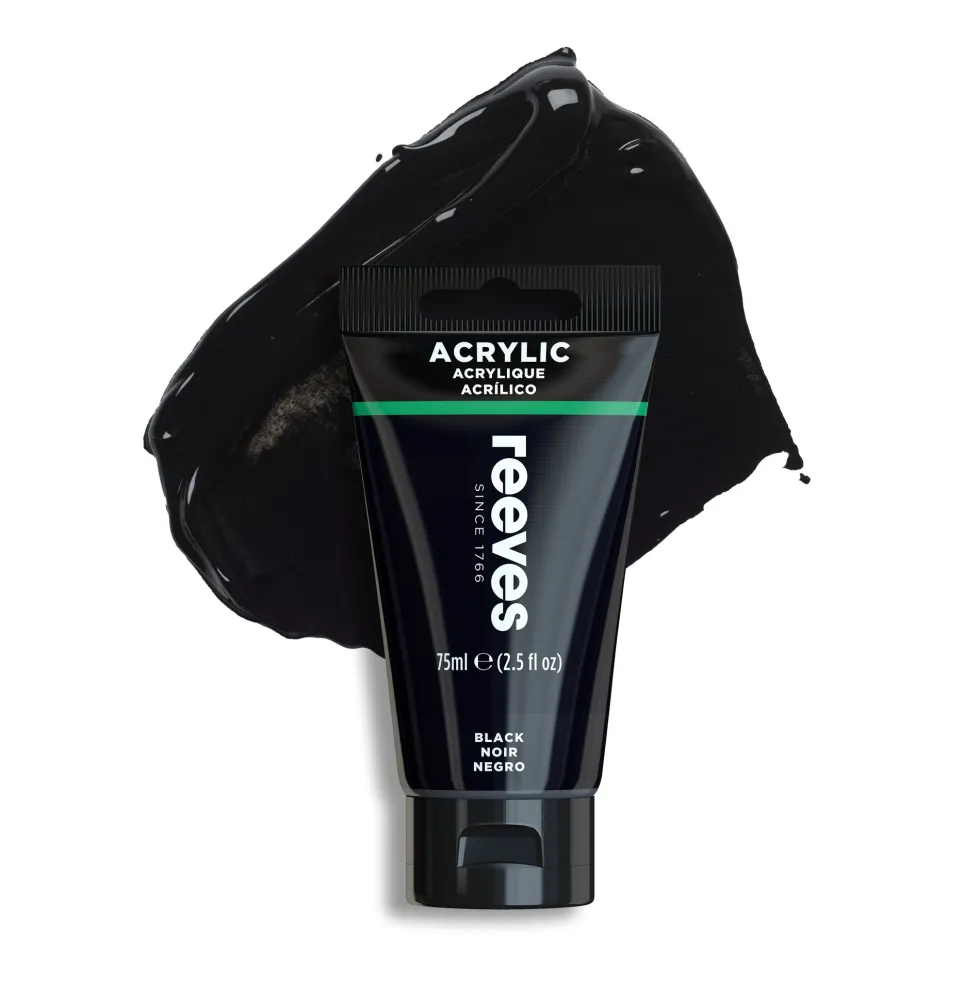 Farba akrylowa - Reeves - Black, 75 ml