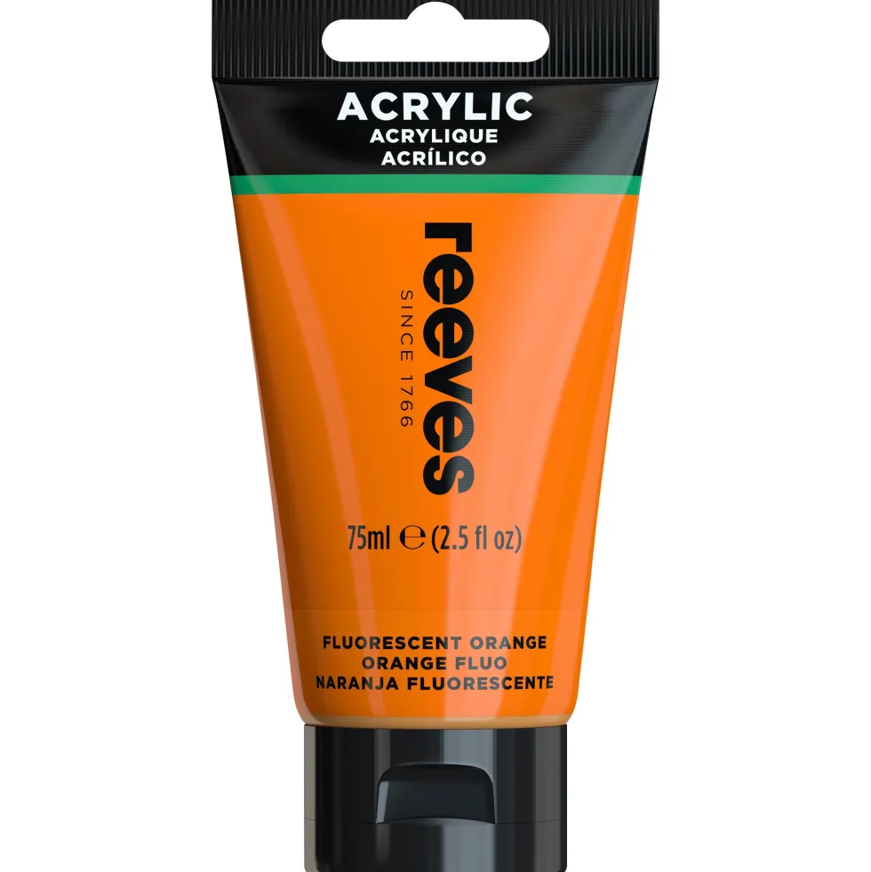 Farba akrylowa - Reeves - Fluorescent Orange, 75 ml