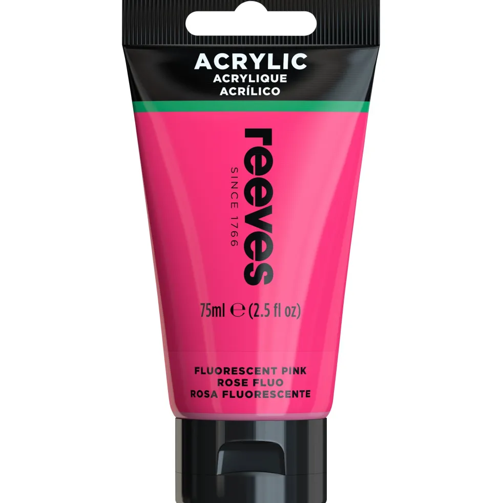 Farba akrylowa - Reeves - Fluorescent Pink, 75 ml