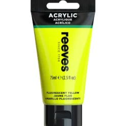 Farba akrylowa - Reeves - Fluorescent Yellow, 75 ml