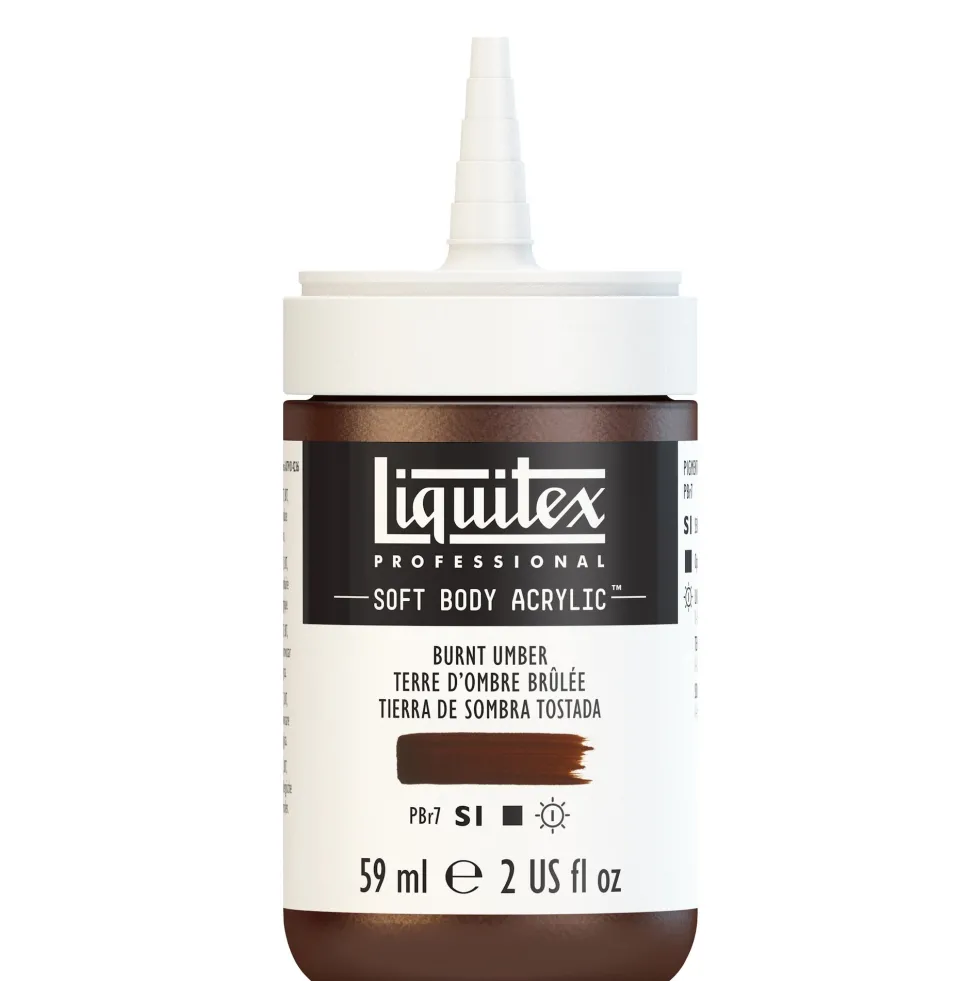Farba akrylowa Soft Body - Liquitex - Burnt Umber, 59 ml