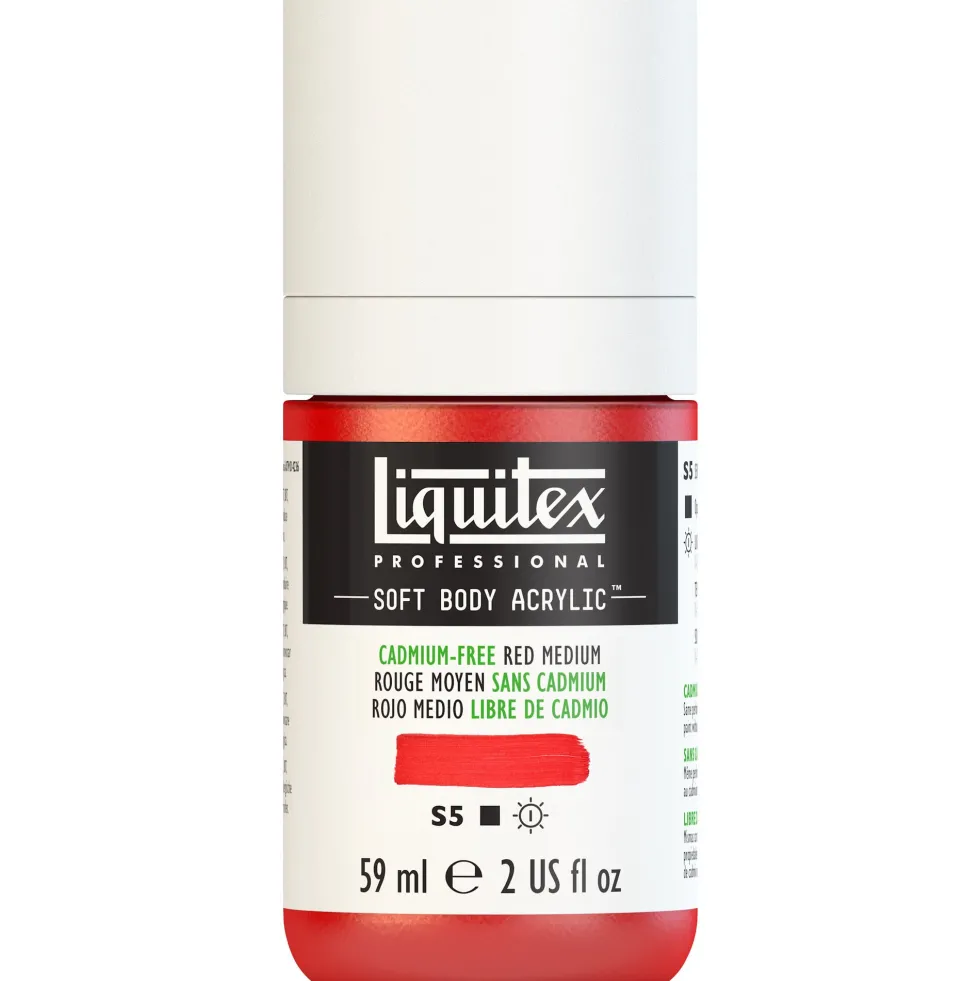 Farba akrylowa Soft Body - Liquitex - Cadmium Free Red Medium, 59 ml