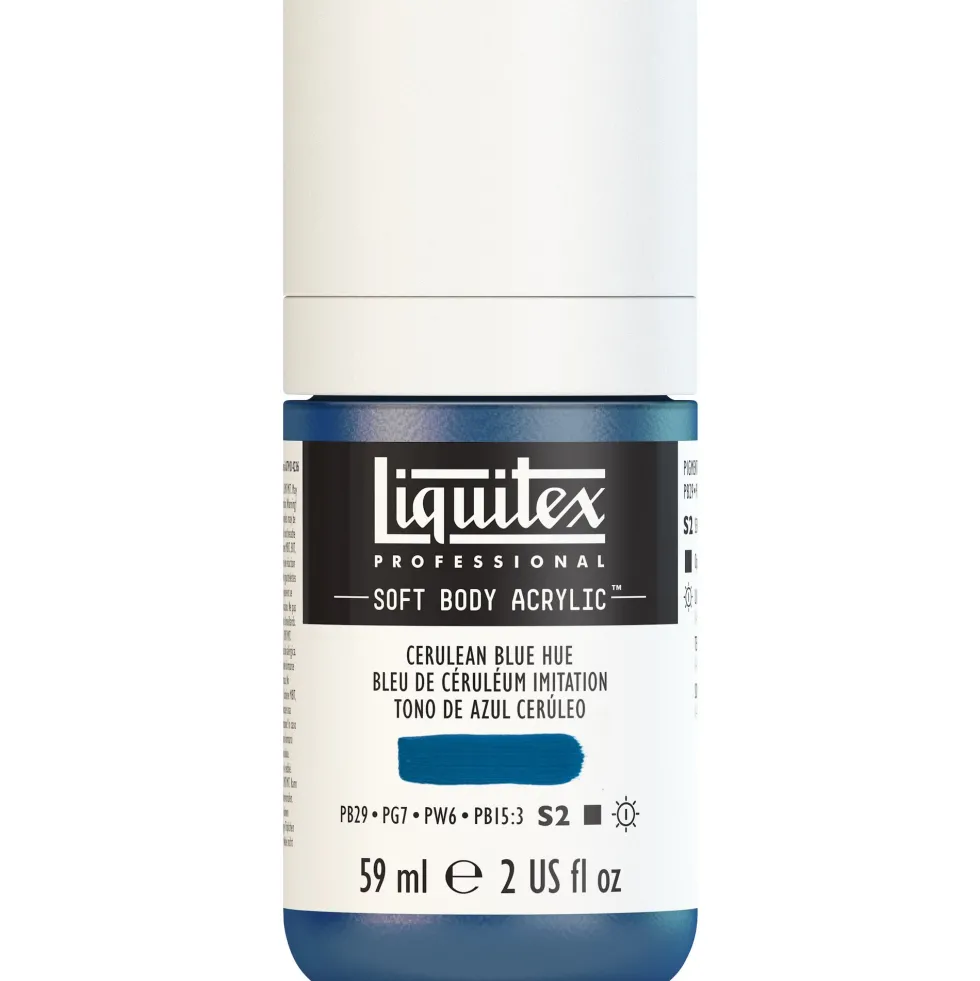Farba akrylowa Soft Body - Liquitex - Cerulean Blue Hue, 59 ml