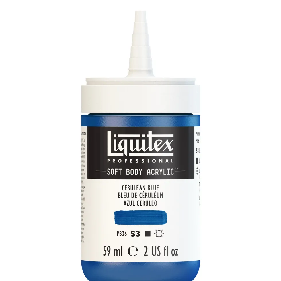 Farba akrylowa Soft Body - Liquitex - Cerulean Blue, 59 ml