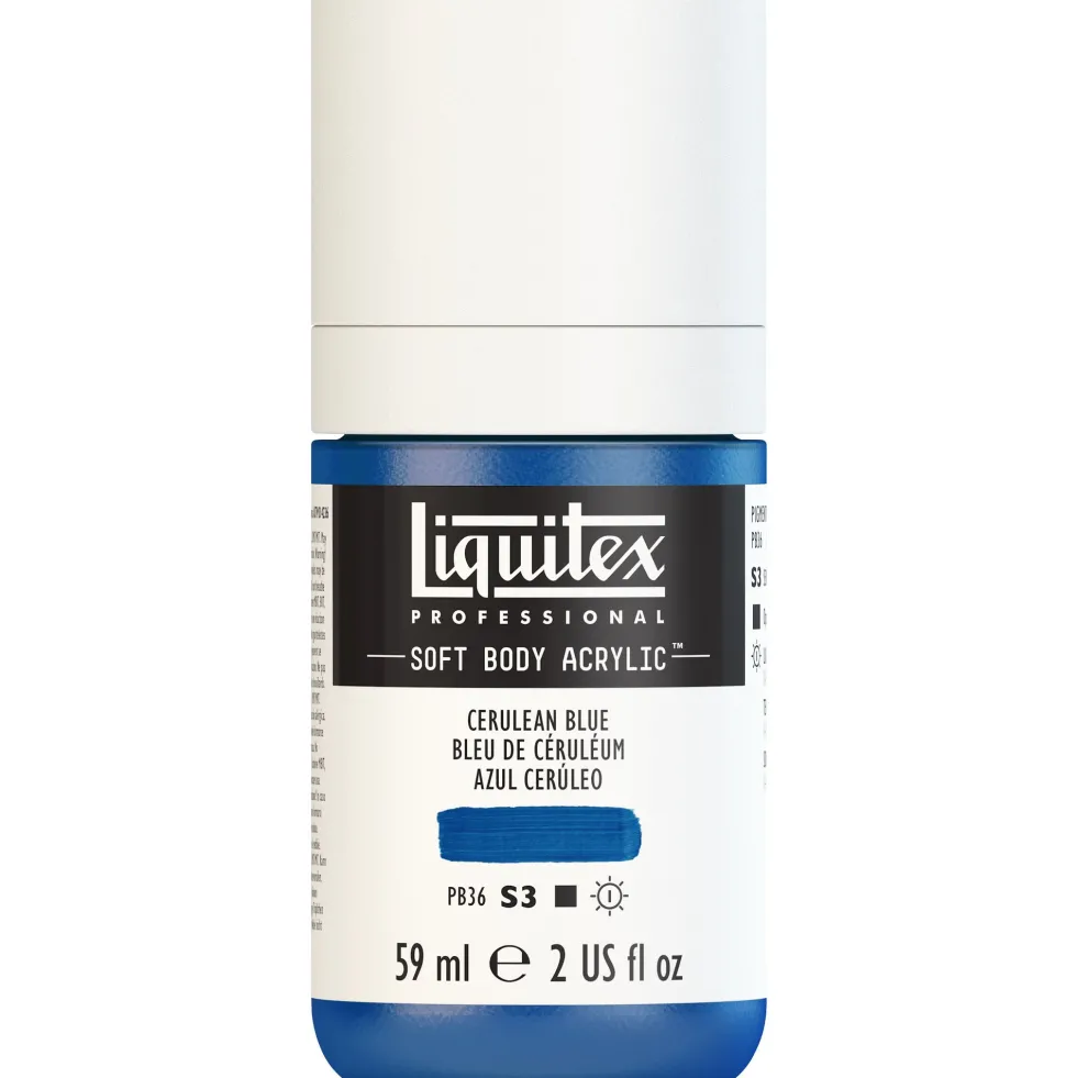 Farba akrylowa Soft Body - Liquitex - Cerulean Blue, 59 ml