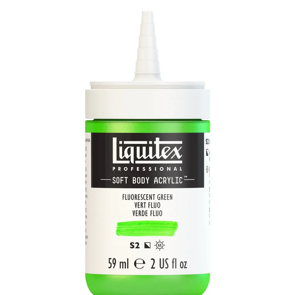 Farba akrylowa Soft Body - Liquitex - Fluo Green, 59 ml