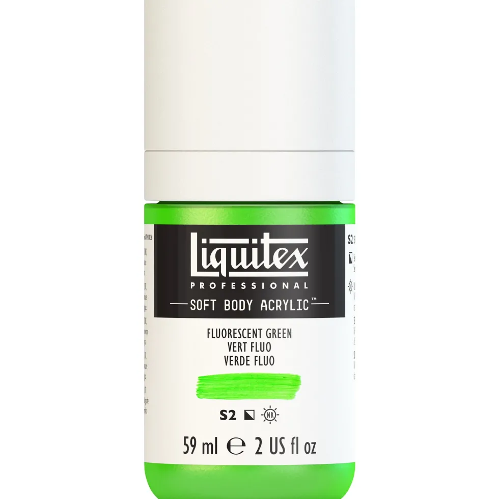 Farba akrylowa Soft Body - Liquitex - Fluo Green, 59 ml