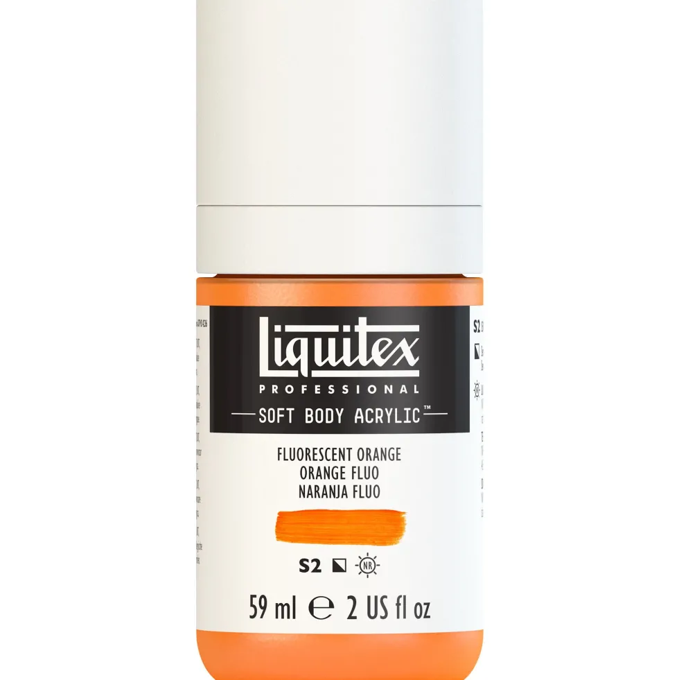 Farba akrylowa Soft Body - Liquitex - Fluo Orange, 59 ml