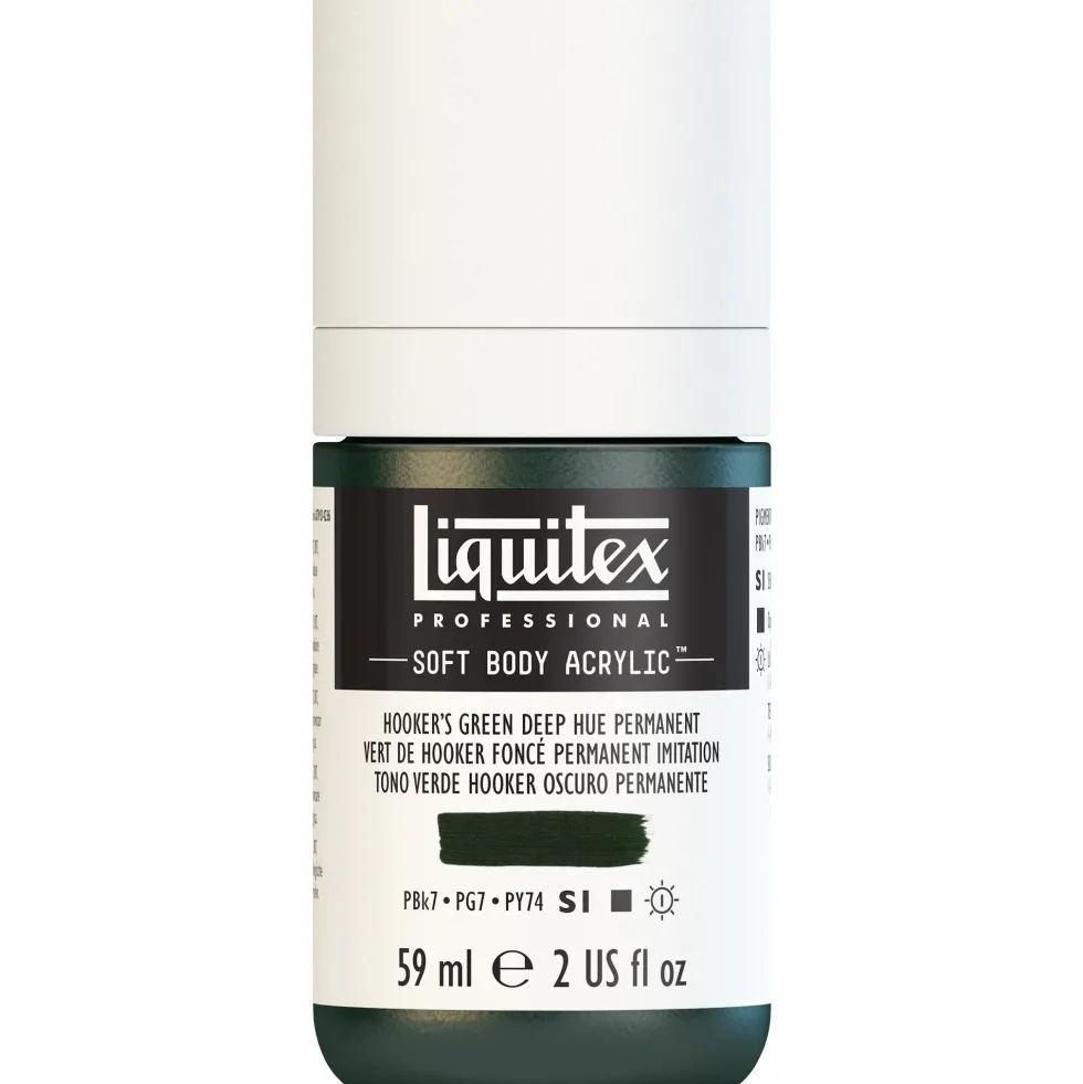 Farba akrylowa Soft Body - Liquitex - Hooker's Green Deep Hue Permanent, 59 ml