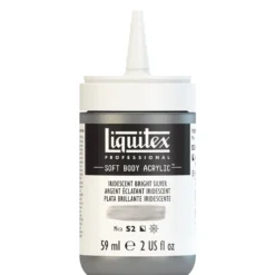 Farba akrylowa Soft Body - Liquitex - Iridescent Bright Silver, 59 ml
