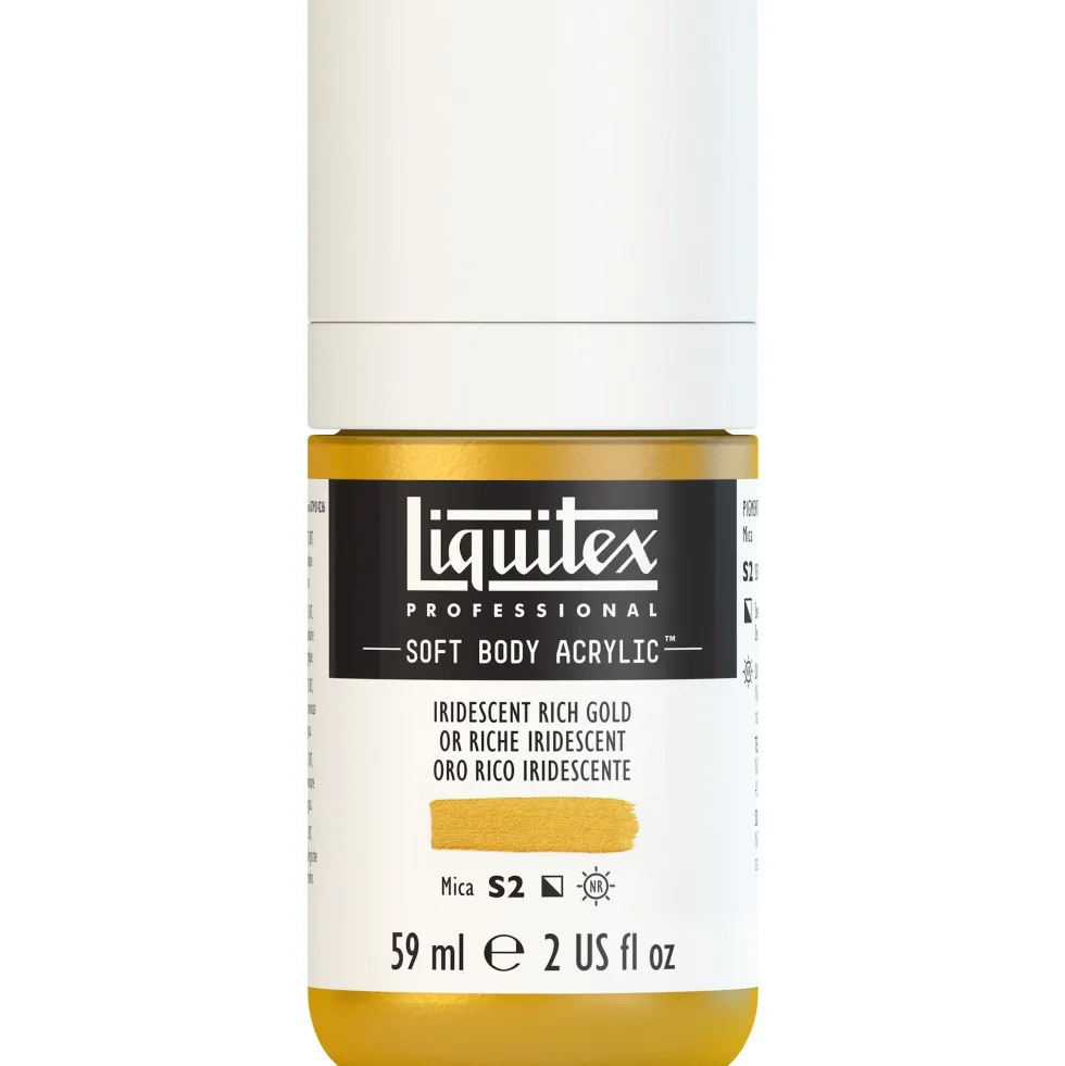 Farba akrylowa Soft Body - Liquitex - Iridescent Rich Gold, 59 ml