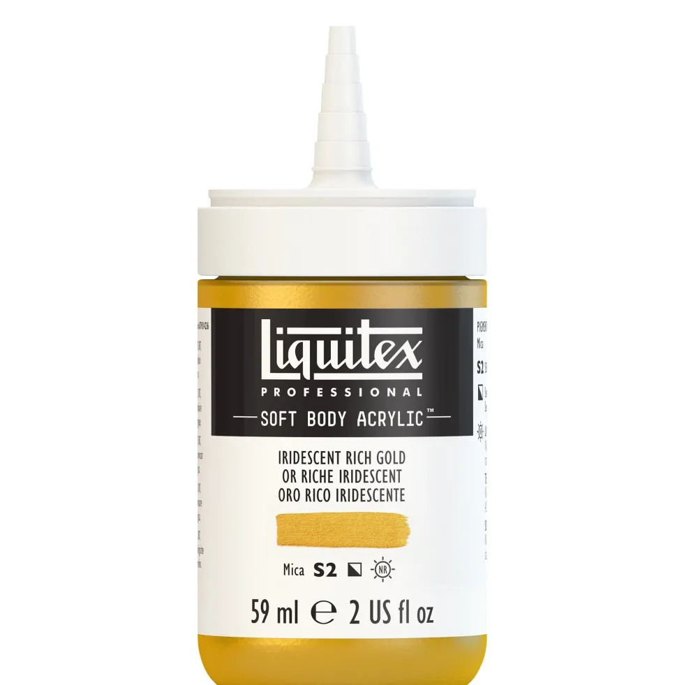 Farba akrylowa Soft Body - Liquitex - Iridescent Rich Gold, 59 ml