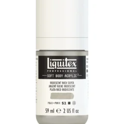 Farba akrylowa Soft Body - Liquitex - Iridescent Rich Silver, 59 ml