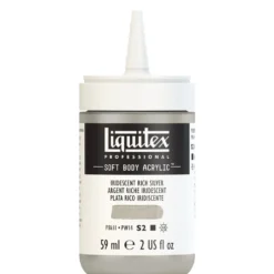 Farba akrylowa Soft Body - Liquitex - Iridescent Rich Silver, 59 ml