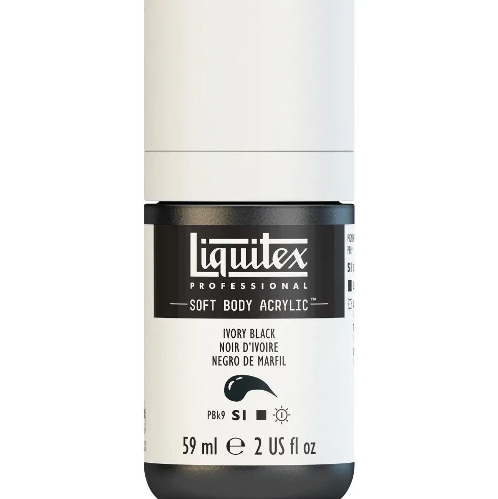 Farba akrylowa Soft Body - Liquitex - Ivory Black, 59 ml