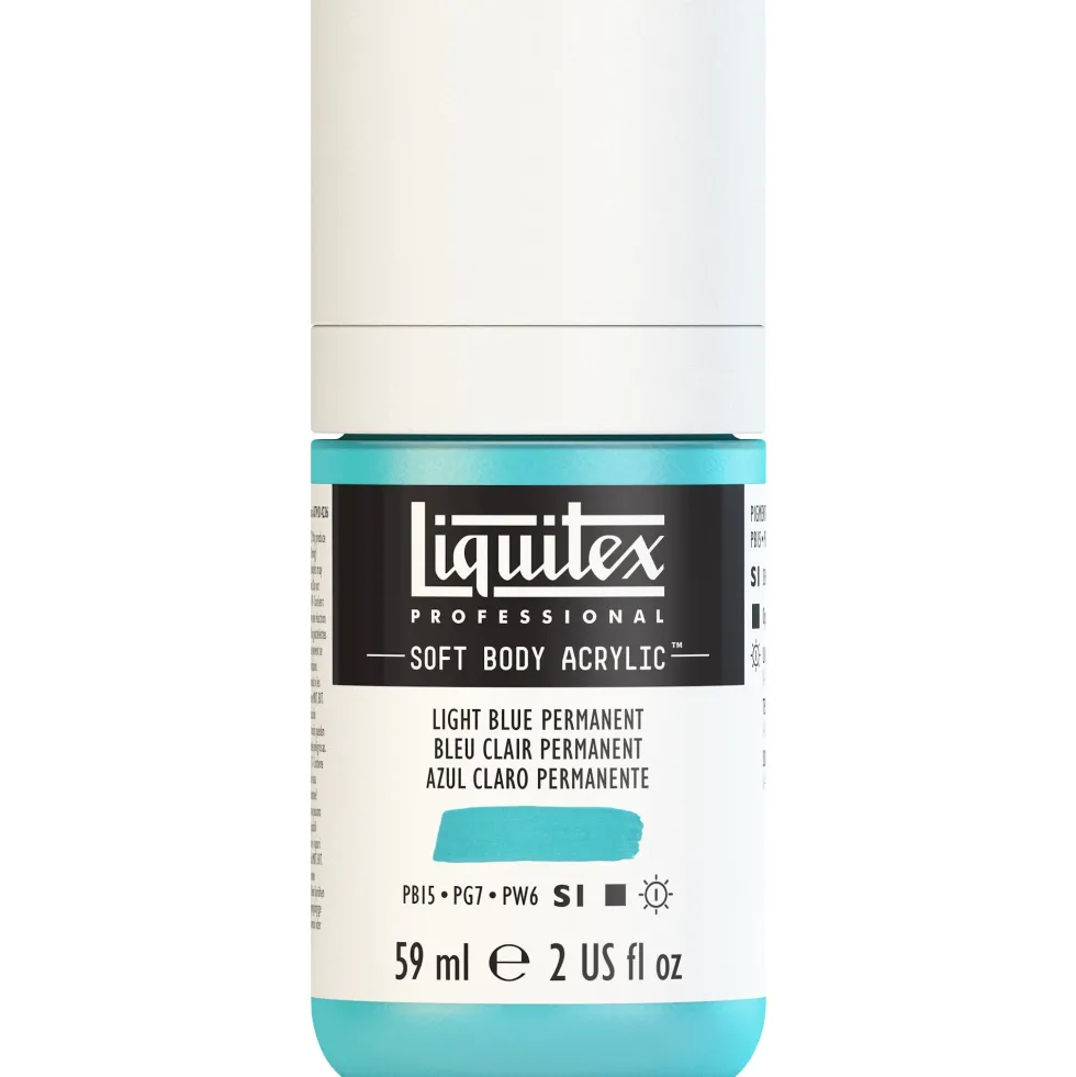 Farba akrylowa Soft Body - Liquitex - Light Blue Permanent, 59 ml