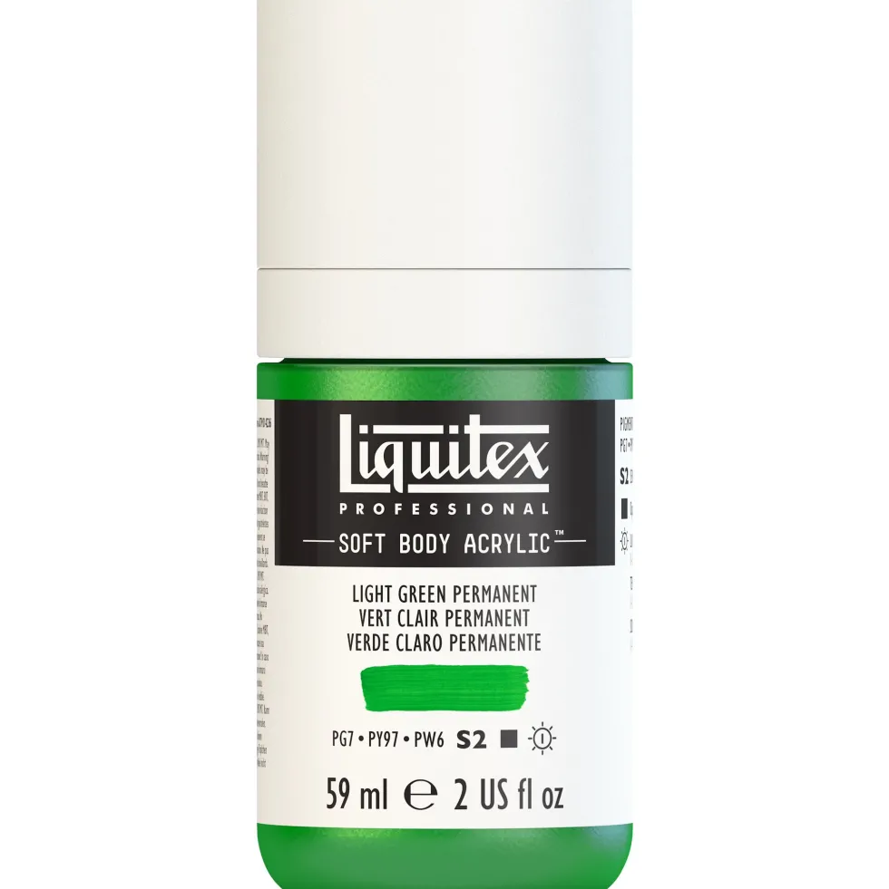 Farba akrylowa Soft Body - Liquitex - Light Green Permanent, 59 ml