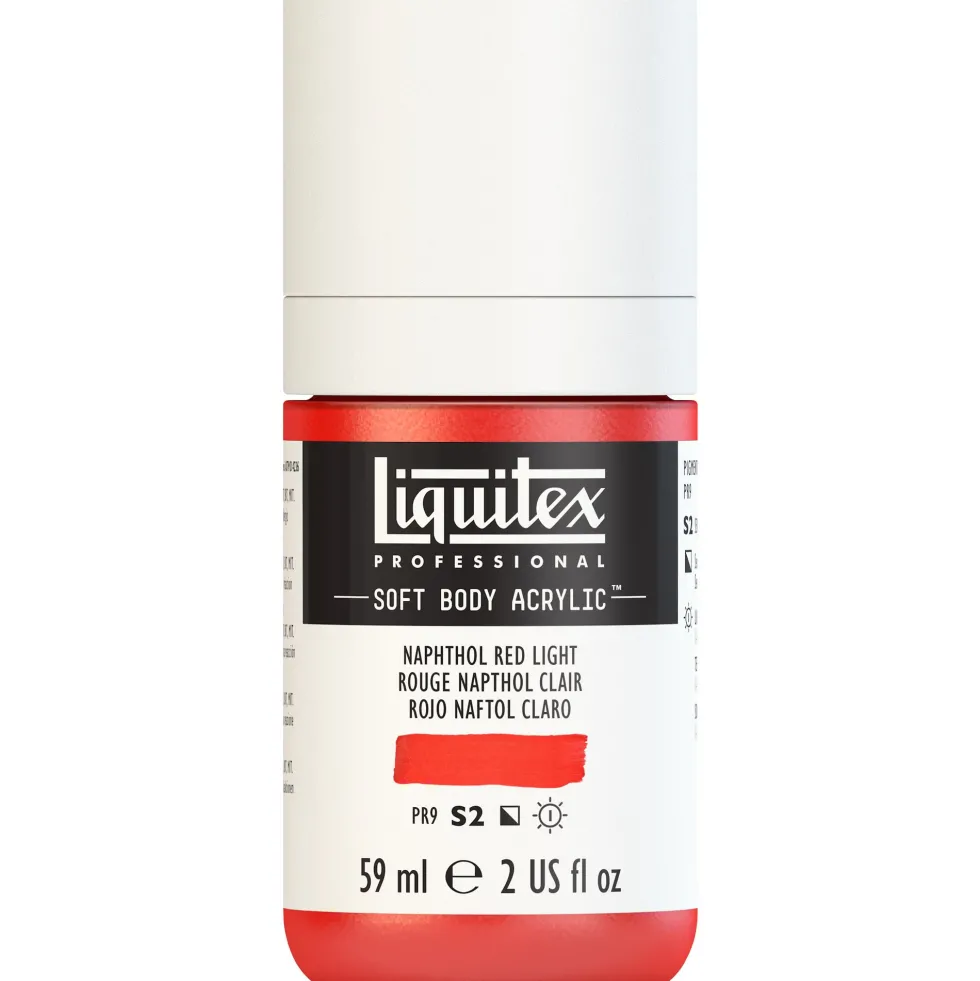 Farba akrylowa Soft Body - Liquitex - Naphthol Red Light, 59 ml