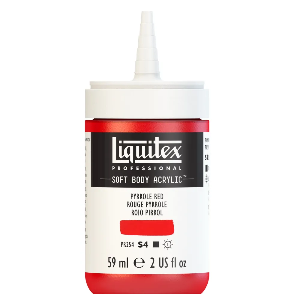Farba akrylowa Soft Body - Liquitex - Pyrrole Red, 59 ml