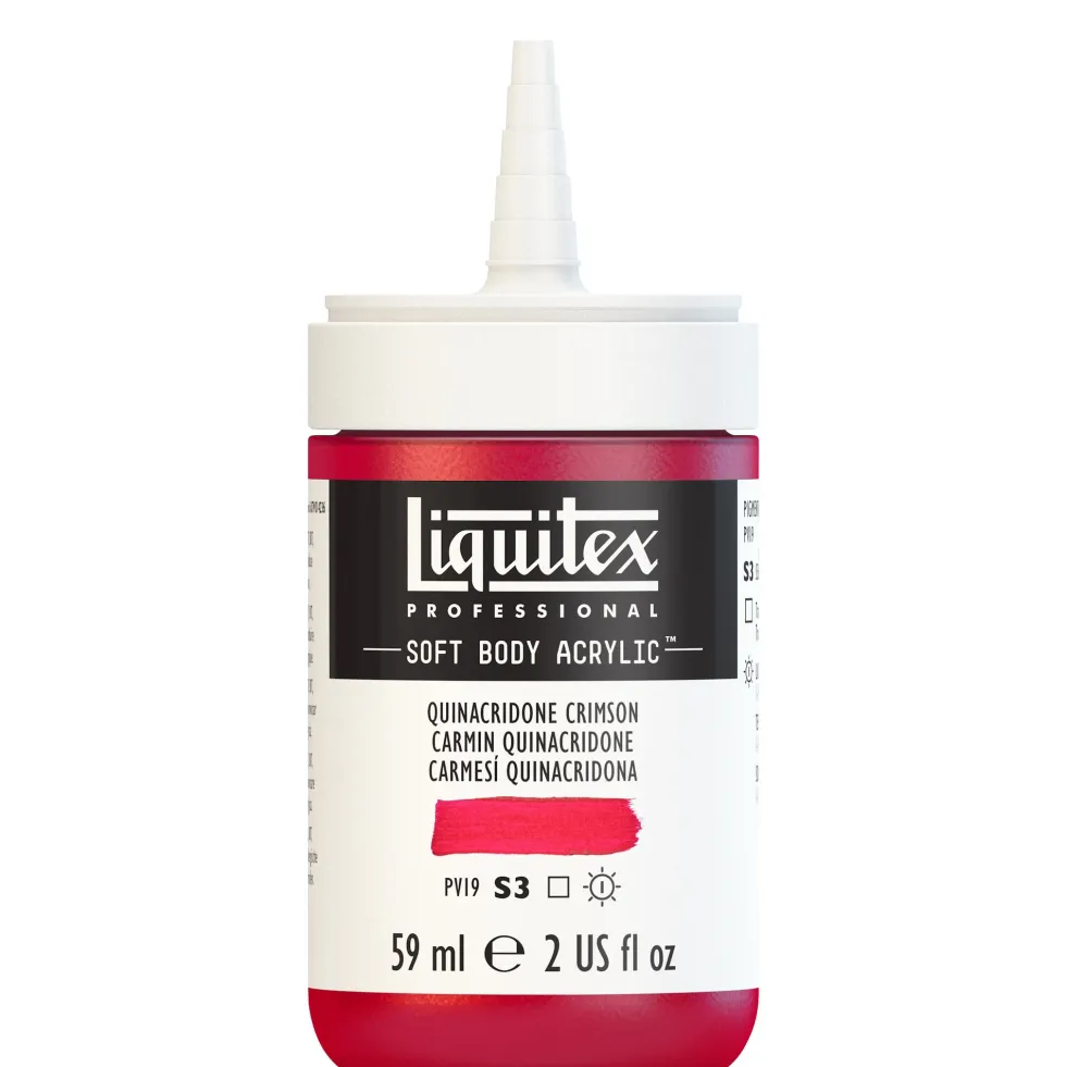 Farba akrylowa Soft Body - Liquitex - Quinacridone Crimson, 59 ml