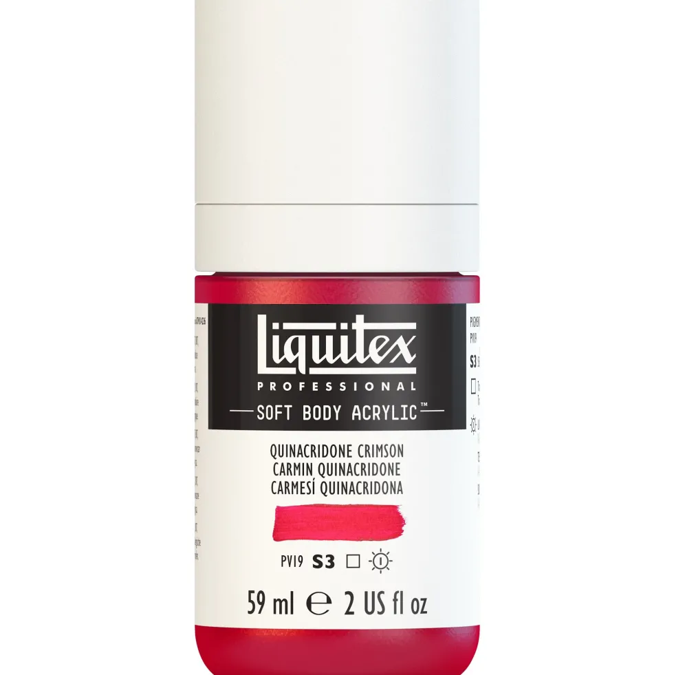 Farba akrylowa Soft Body - Liquitex - Quinacridone Crimson, 59 ml