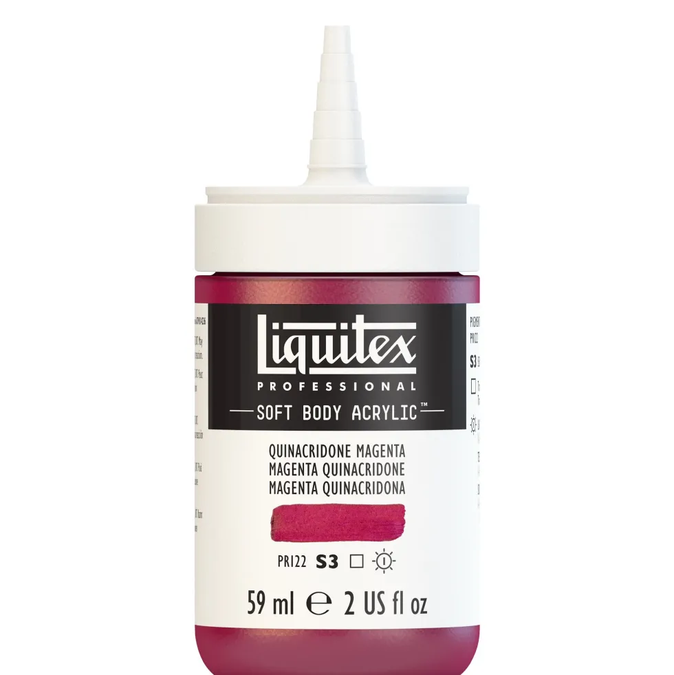 Farba akrylowa Soft Body - Liquitex - Quinacridone Magenta, 59 ml