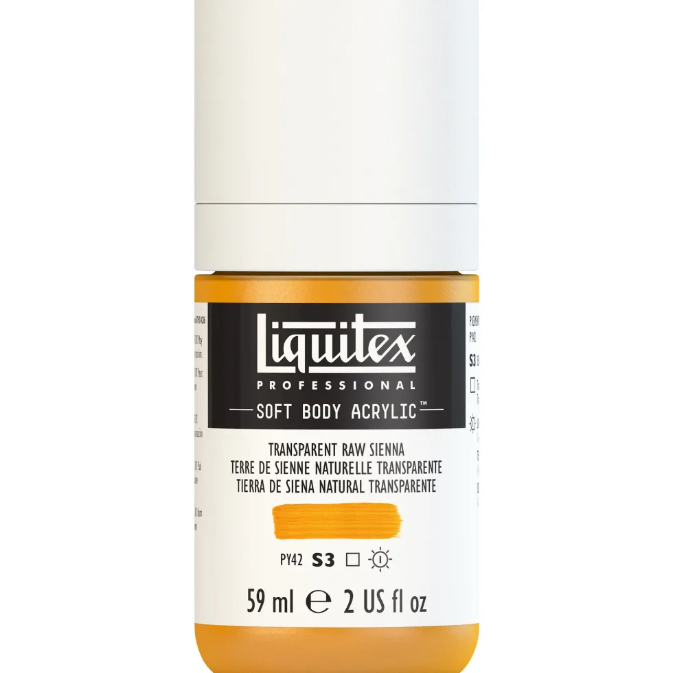 Farba akrylowa Soft Body - Liquitex - Transparent Raw Sienna, 59 ml