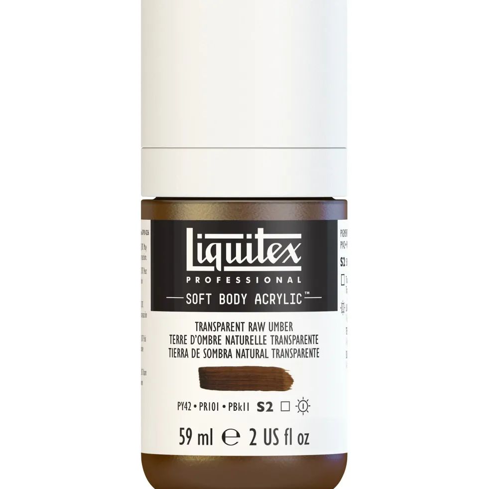 Farba akrylowa Soft Body - Liquitex - Transparent Raw Umber, 59 ml