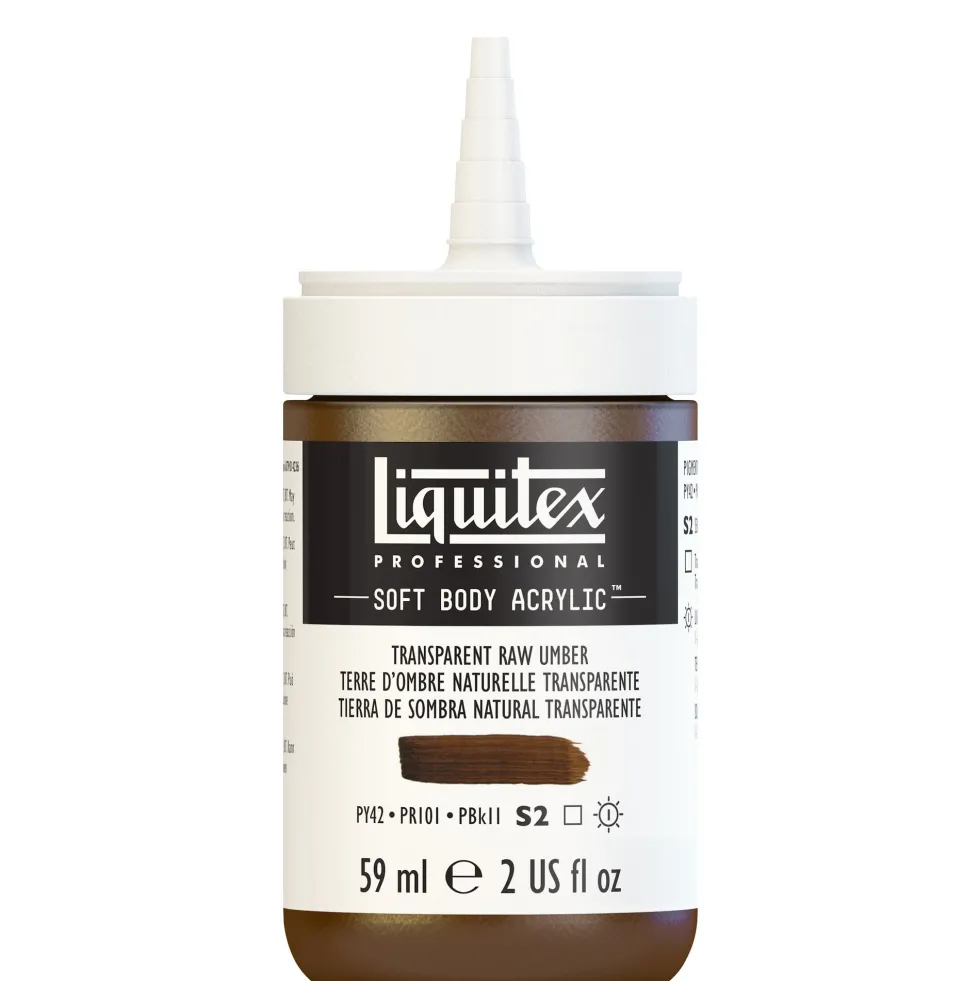 Farba akrylowa Soft Body - Liquitex - Transparent Raw Umber, 59 ml