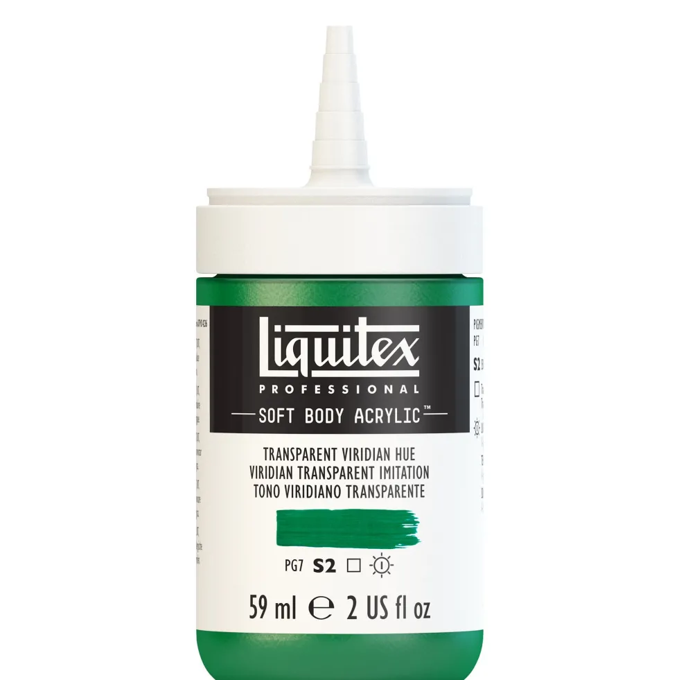 Farba akrylowa Soft Body - Liquitex - Transparent Viridian Hue, 59 ml