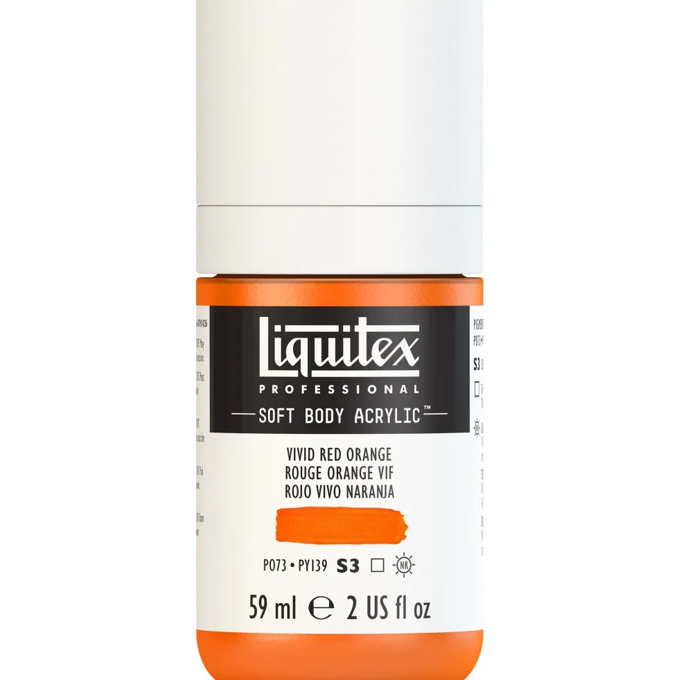 Farba akrylowa Soft Body - Liquitex - Vivid Red Orange, 59 ml