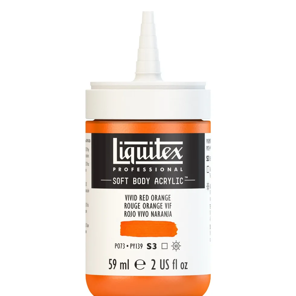Farba akrylowa Soft Body - Liquitex - Vivid Red Orange, 59 ml