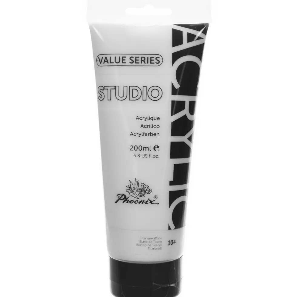 Farba akrylowa Studio Acrylic - Phoenix - Titanium White 104, 200 ml