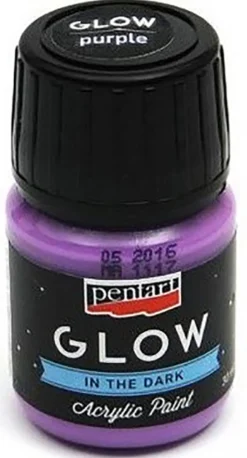 Farba akrylowa świecąca w ciemności - Pentart - fioletowa 30 ml