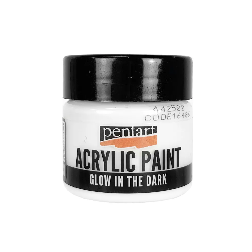 Farba akrylowa świecąca w ciemności - Pentart - jasnoniebieska 30 ml