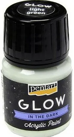 Farba akrylowa świecąca w ciemności - Pentart - jasnozielona 30 ml