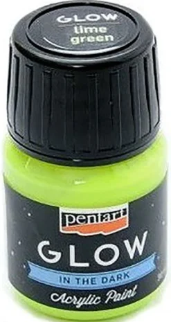 Farba akrylowa świecąca w ciemności - Pentart - limonkowa 30 ml