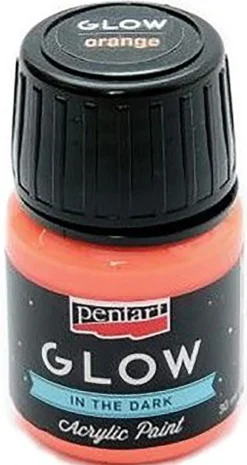 Farba akrylowa świecąca w ciemności - Pentart - pomarańczowa 30 ml