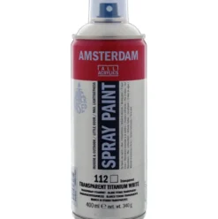 Farba akrylowa w sprayu - Amsterdam - 112, Transparent Titanium White, 400 ml