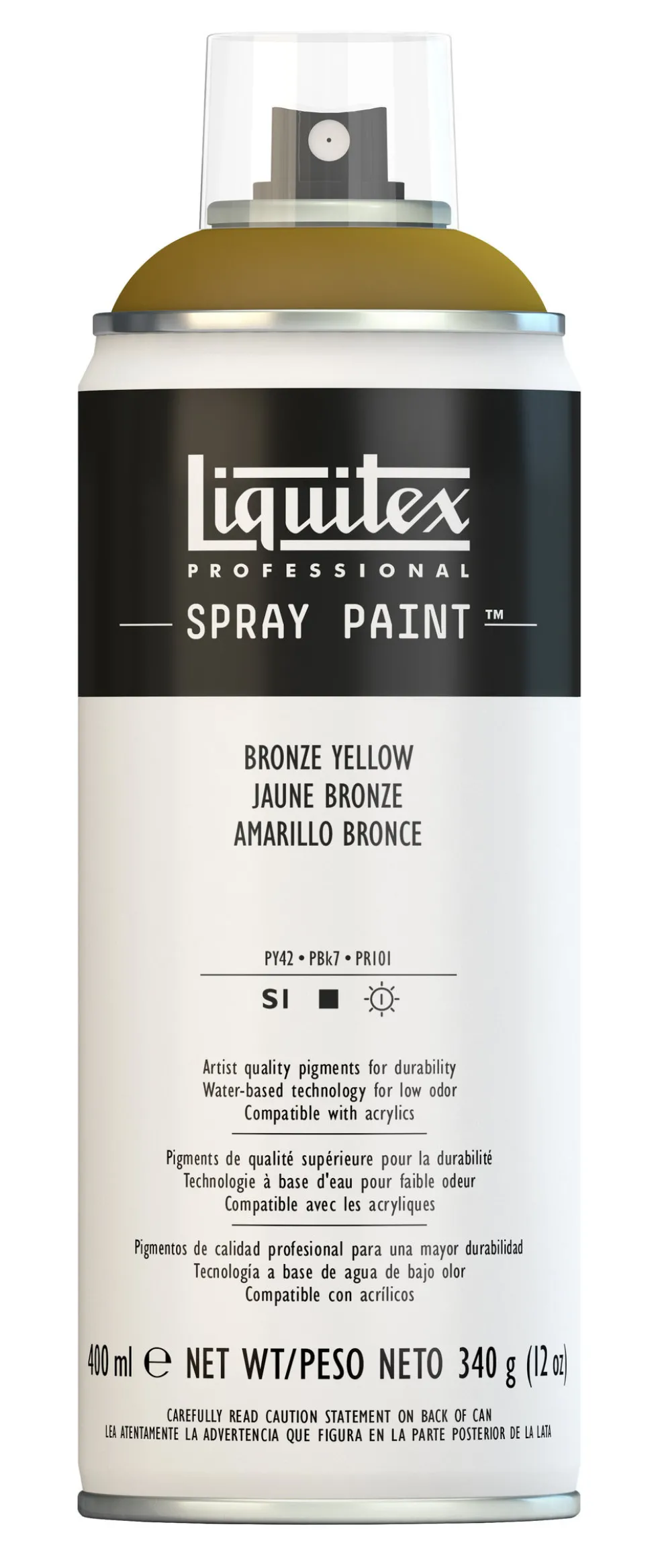 Farba akrylowa w spray'u - Liquitex - Bronze Yellow, 400 ml